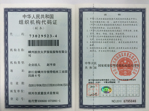 Organization Code Certificate
